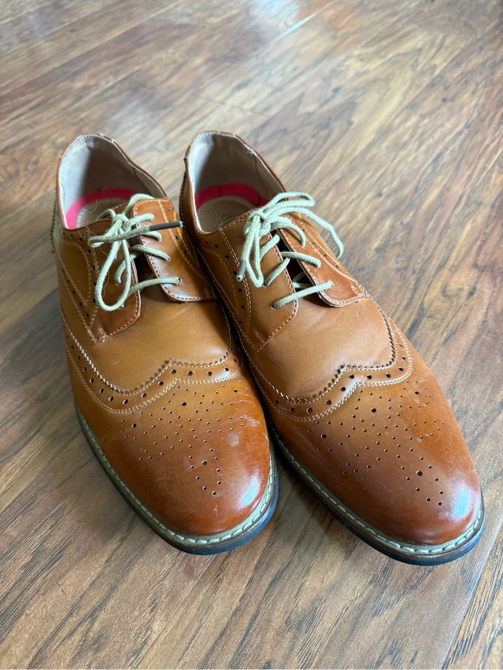 Bruno Marc Men's Brogue Derby Shoes in Cognac Brown